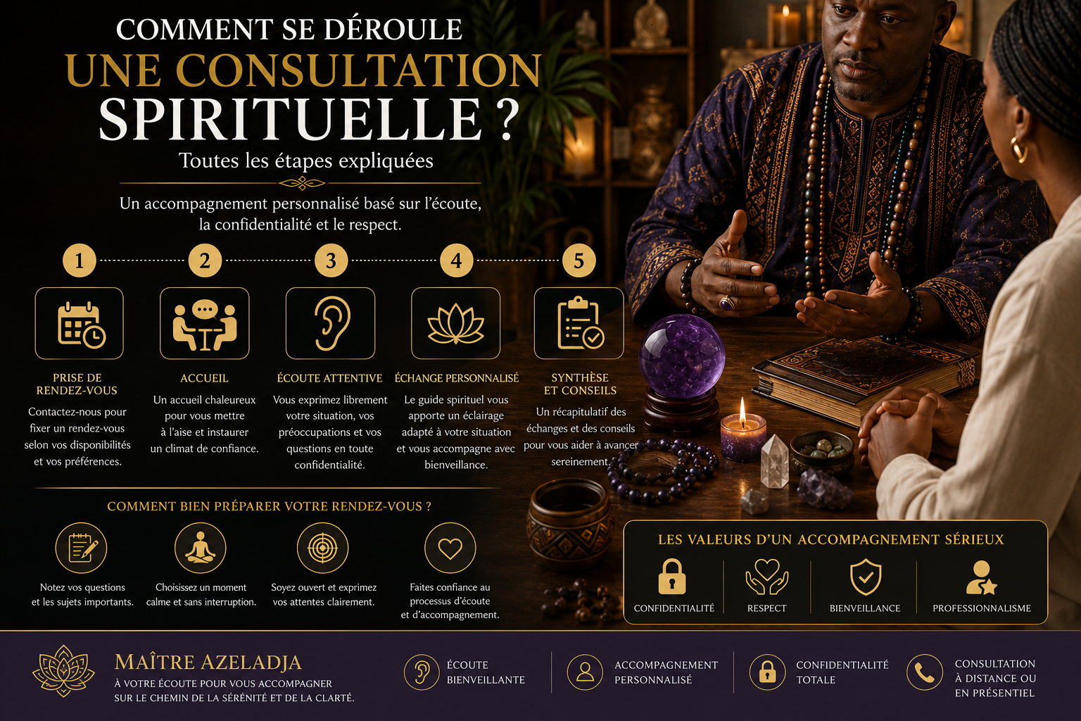 Comment se déroule une consultation spirituelle ? Toutes les étapes expliquées